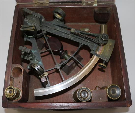 A Victorian sextant, by the female maker Janet Taylor, c.1850,